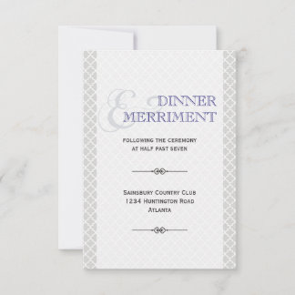 Invitación Recinto de recepción con ampersand gris azul marro