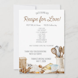 Invitación Recipe for Love Bridal Shower Favor Cards