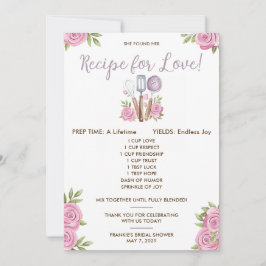 Invitación Recipe for Love Bridal Shower Favor Cards