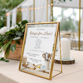 Invitación Recipe for Love Bridal Shower Favor Cards