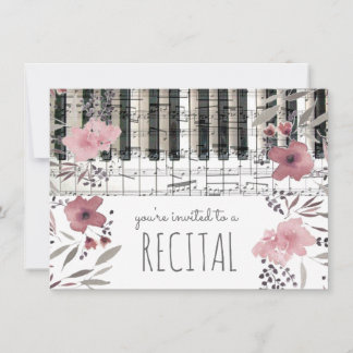 Invitación recitación de flores de color azul rosa elegante