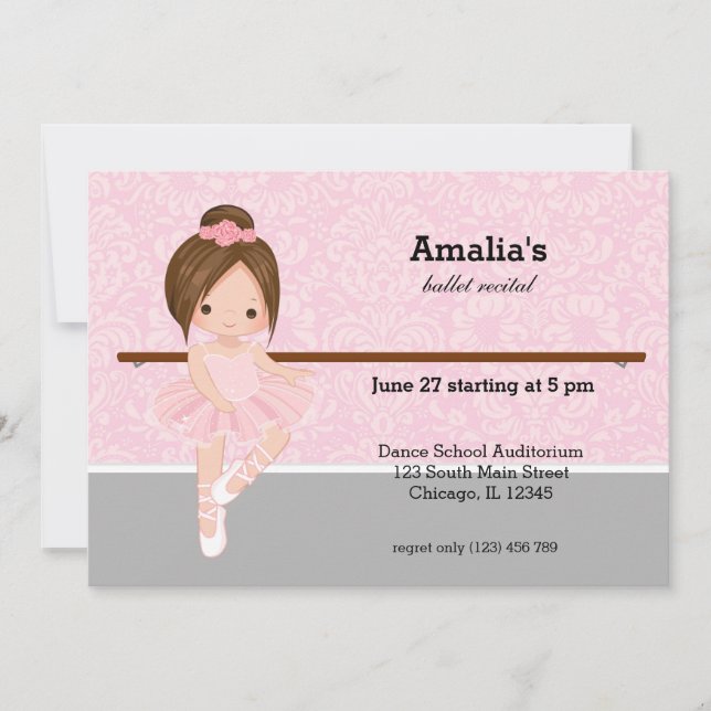 Invitación Recital de ballet (Anverso)