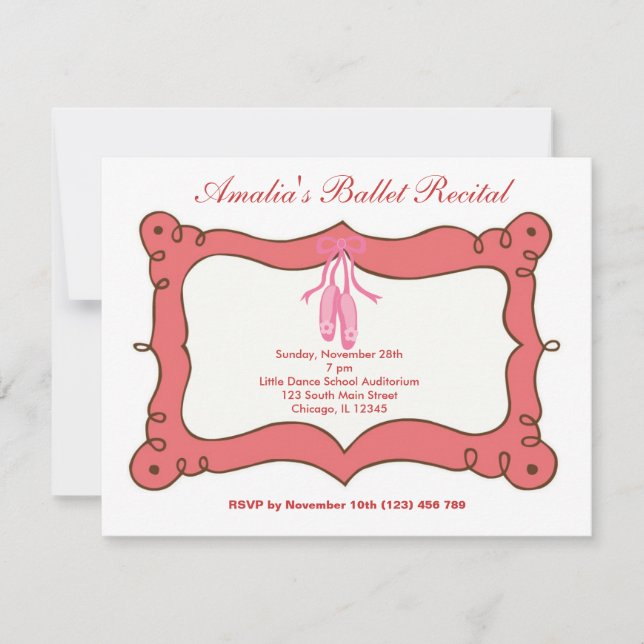 Invitación Recital de Ballet (Anverso)