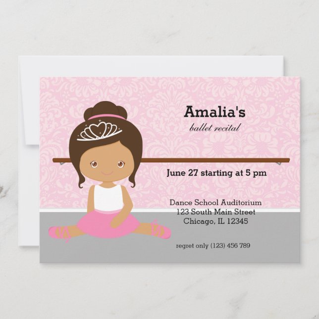 Invitación Recital de ballet (Anverso)