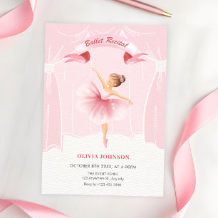 Invitación Recital de ballet de bailarina rosa