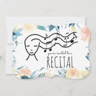 Invitación recital de música de borde de flores