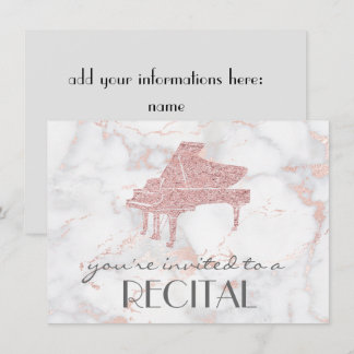Invitación recital de piano de música elegante