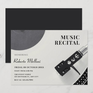 Invitación recital de vinilo musical
