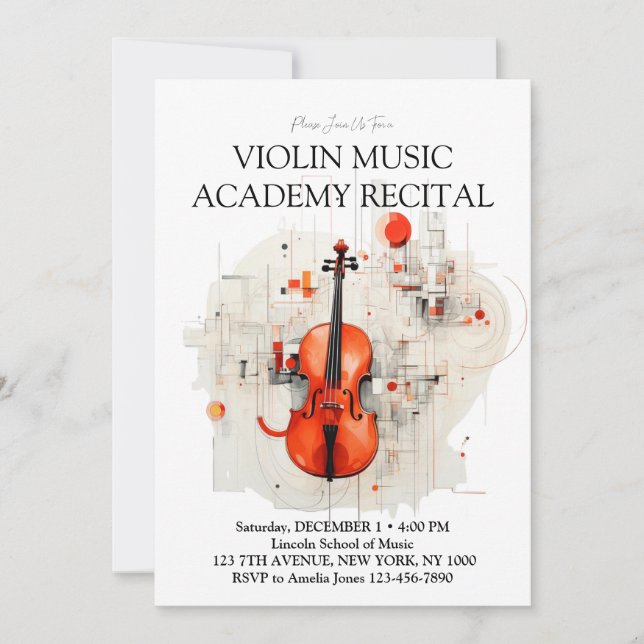 Invitación Recital especial de la Academia de Música de Violí (Anverso)