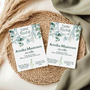 Invitación Recital musical personalizado Senior deja el tema 