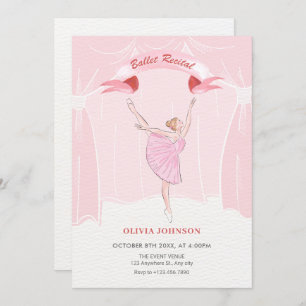 Invitación Recito de ballet rosado