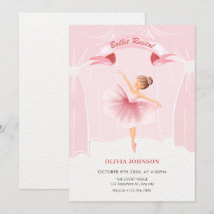 Invitación Recito de ballet rosado