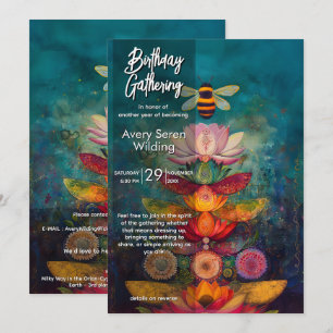 Invitación Recopilando Luz Diseño de Abejas