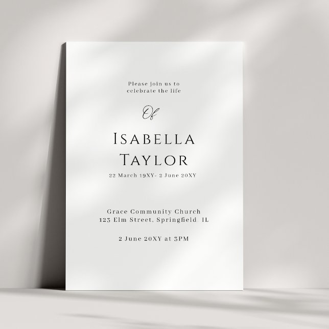 Invitación Recordando con elegancia: Una celebración de la vi (Subido por el creador)