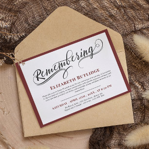 Invitación Recordando rápidamente el aniversario de la muerte