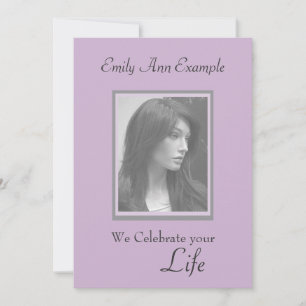 Invitación Recordatorio de la foto del personalizable / Funer