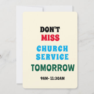 Invitación Recordatorio de Servicio Vibrante de la Iglesia