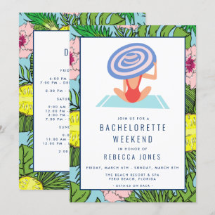 Invitación Recorrido de fin de semana de Bachelorette Beach d