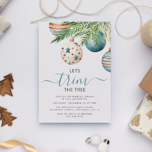 Invitación Recortar El Árbol   Fiesta de navidades