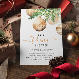 Invitación Recortar El Árbol   Fiesta de navidades