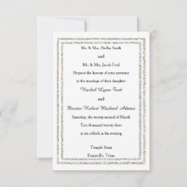 Invitación Recorte con brillo plateado de moda -3x5 Invitació