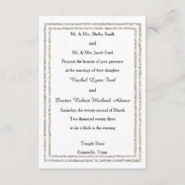 Invitación Recorte con brillo plateado de moda -3x5 Invitació