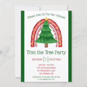 Invitación Recorte de árboles de Navidad, vacaciones decorati