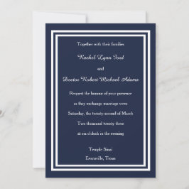 Invitación Recorte de doble marina -5x7Invitación a matrimoni
