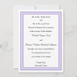Invitación Recorte de lavanda doble -5x7Invitación a la boda