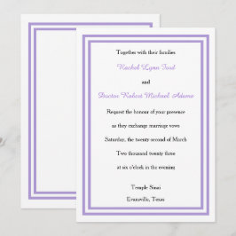 Invitación Recorte de lavanda doble -5x7Invitación a la boda