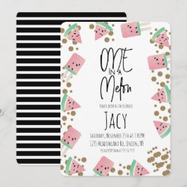 Invitación Recorte de purpurina de sandía con acuarela