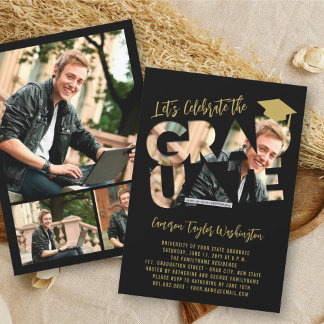 Invitación Recorte genial para graduado Fiesta de fotos de gr