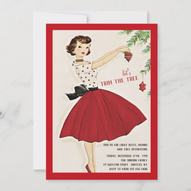 Invitación Recortemos la fiesta de feriado del árbol (Anverso)