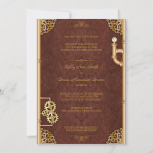 Invitación rectangular grande de Steampunk