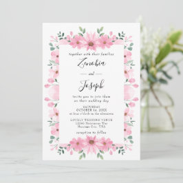 Invitación Rectángulo mínimo del Boda de la hoja de boho flor