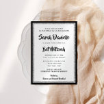 Invitación Rectángulo negro y plateado Purpurinoso de Bat Mit<br><div class="desc">Esta invitación a la moda de Bat Mitzvah presenta un purpurina falso y brillante en una capa sobre un fondo de color sólido. Utilice el formulario de plantilla para agregar su propia información. La Herramienta de diseño se puede utilizar para cambiar el estilo de fuente, el color y el diseño....</div>