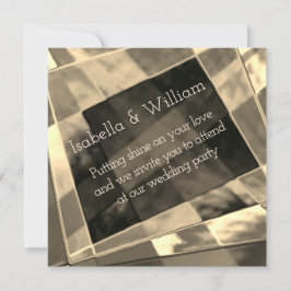 Invitación Rectángulos, inclinados e irregulares, beige y oro