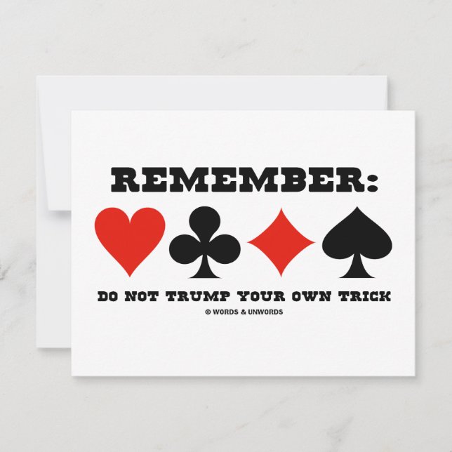 Invitación Recuerde: No hace el triunfo su propio truco (el (Anverso)