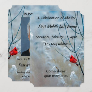 Invitación Recuerdo de foto conmemorativa Cardenal Rojo Pájar