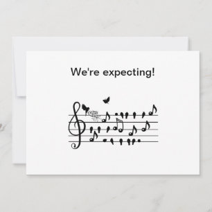 Invitación Recuerdo de Notas de Pájaro de Música Personalizad