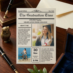 Invitación Recuerdo de Noticias de Graduación - Im
