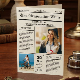 Invitación Recuerdo de Noticias de Graduación - Im