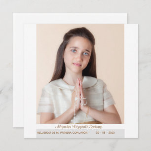 Invitación Recuerdo el resumen de mi primera comunión