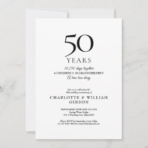 Invitación Recuerdos de aniversario de bodas de cualquier año