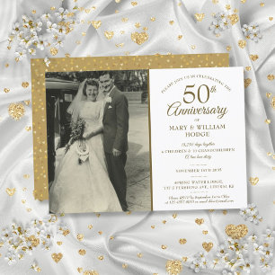 Invitación Recuerdos de Bodas de Oro 50 Aniversario Foto