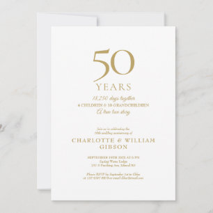 Invitación Recuerdos de Bodas de Oro 50 Aniversario Foto Dora