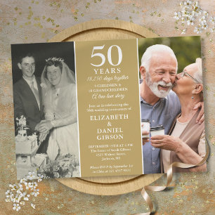 Invitación Recuerdos de fotos de entonces y ahora 2 50 aniver