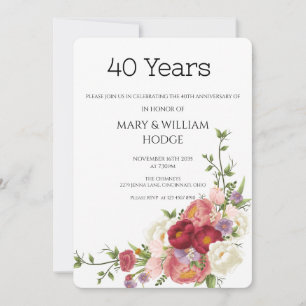 Invitación "Recuerdos de oro: Celebrando 40 años de amor"