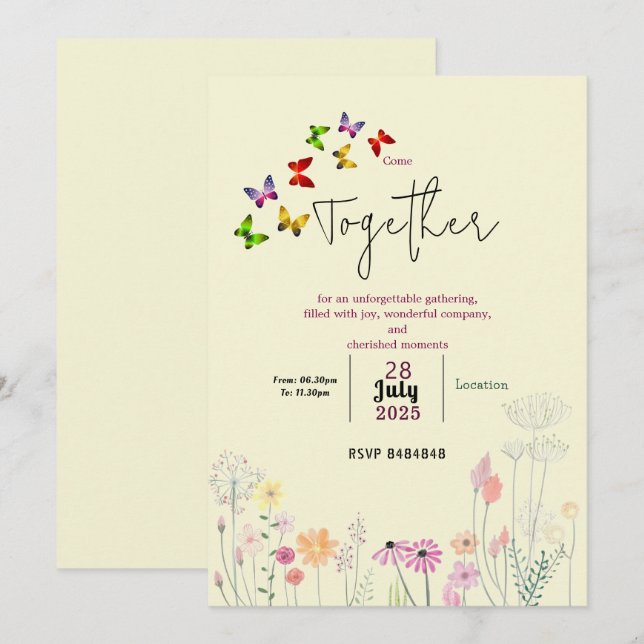 Invitación Recuerdos dulces que se acumulan  (Anverso / Reverso)