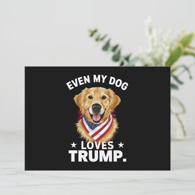 Invitación Recupera incluso mi perro ama la bandera de Trump  (Anverso de pie)